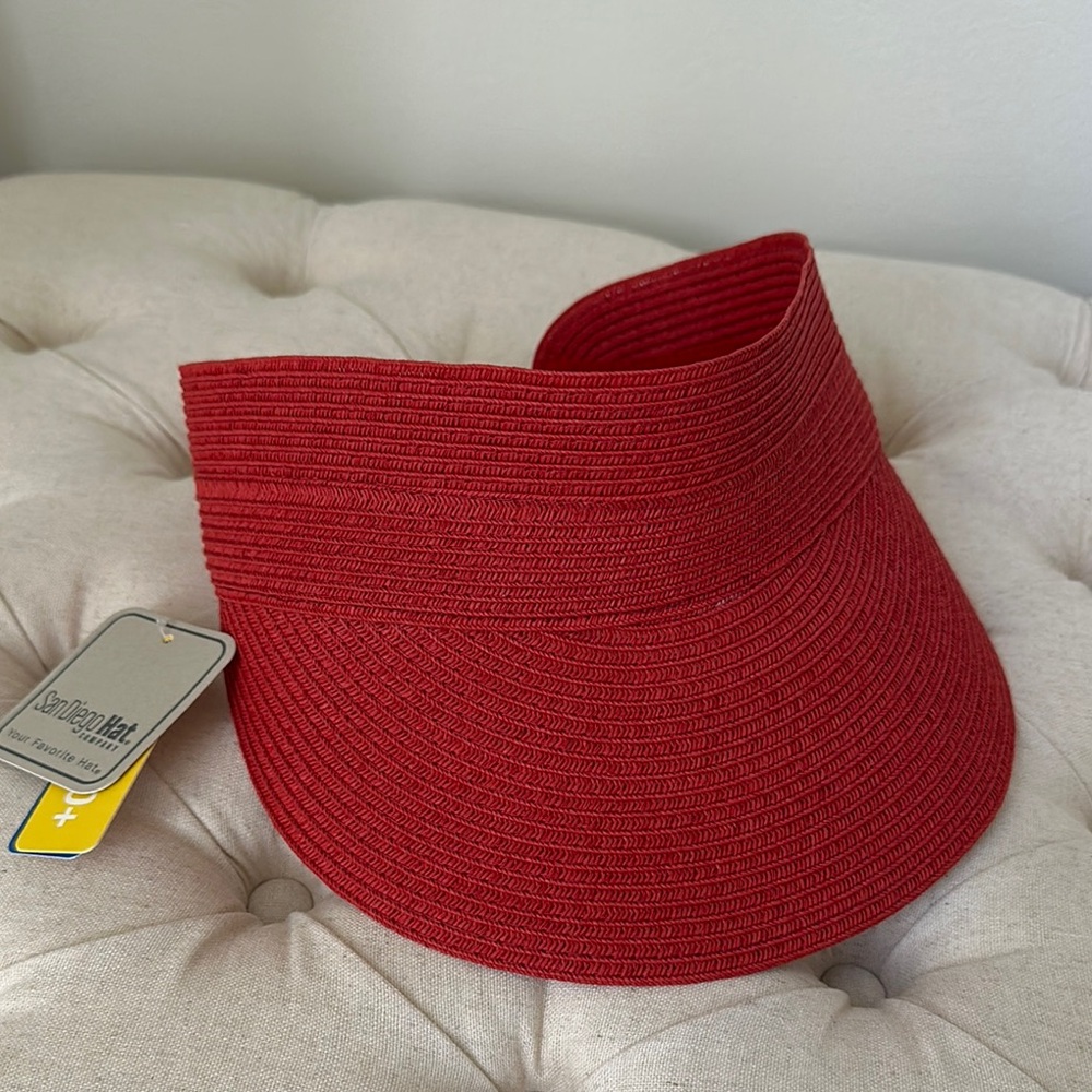 San Diego Hat Company Red Visor Hat